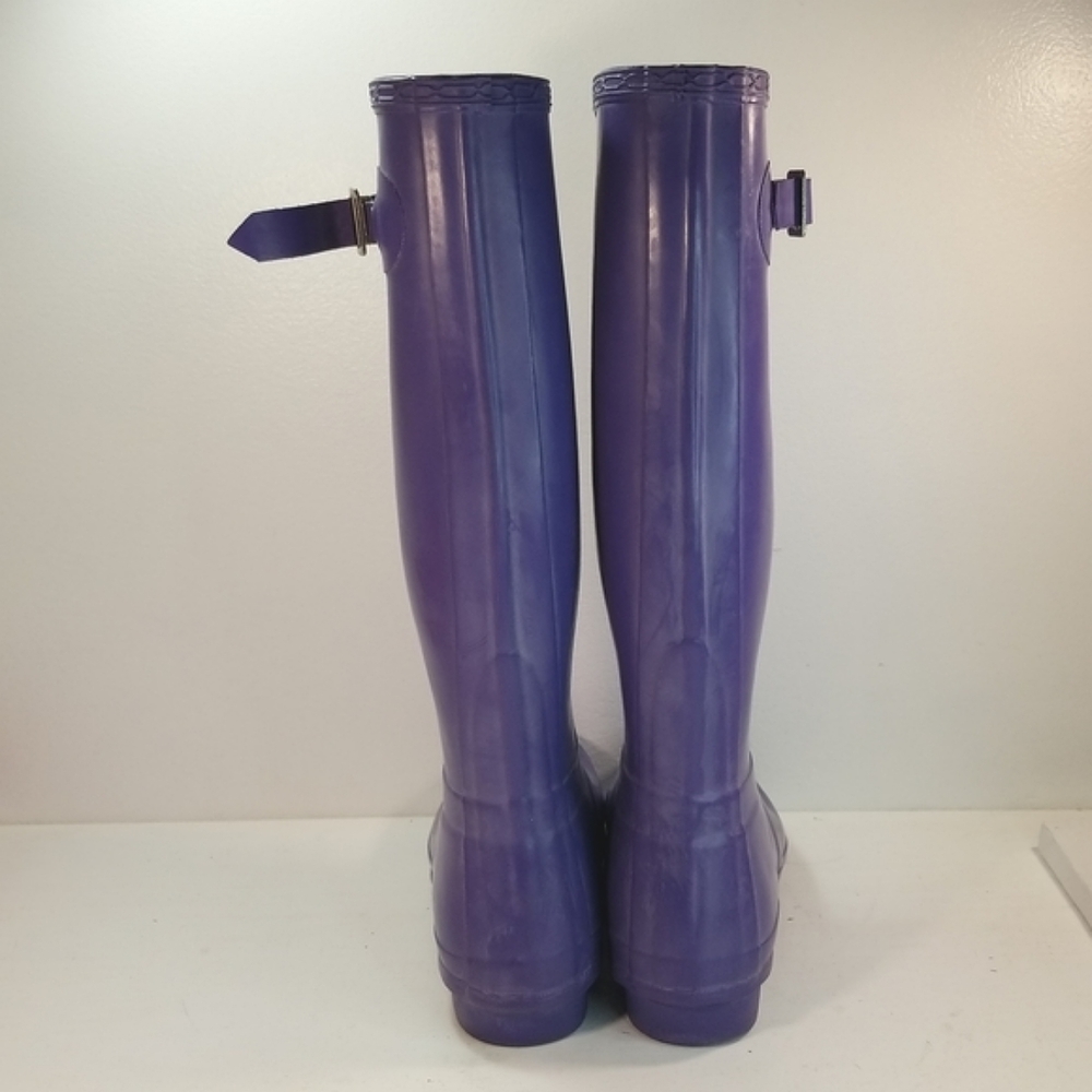 Hunter Purple Tall Rubber Rain Boots Women's Size 7 Gem